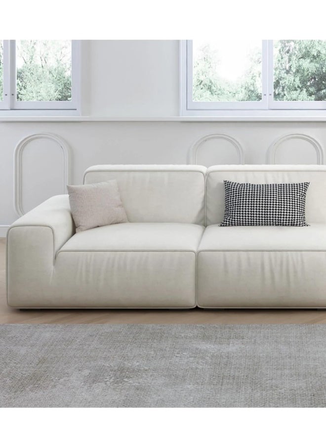 Generic - Modern Compact Sofa for Small Spaces Cream Wind Tech Cloth Stylish Design Perfect for Apartments - Image 1