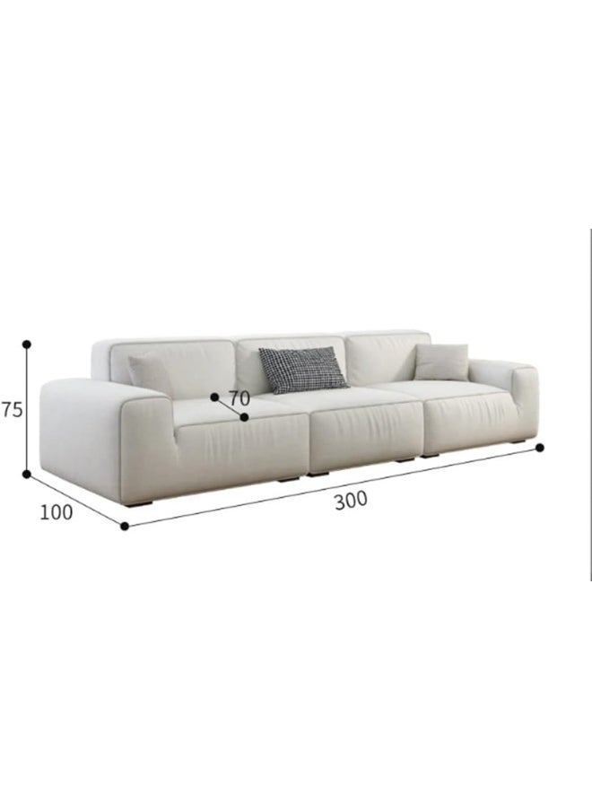 Generic - Modern Compact Sofa for Small Spaces Cream Wind Tech Cloth Stylish Design Perfect for Apartments - Image 1