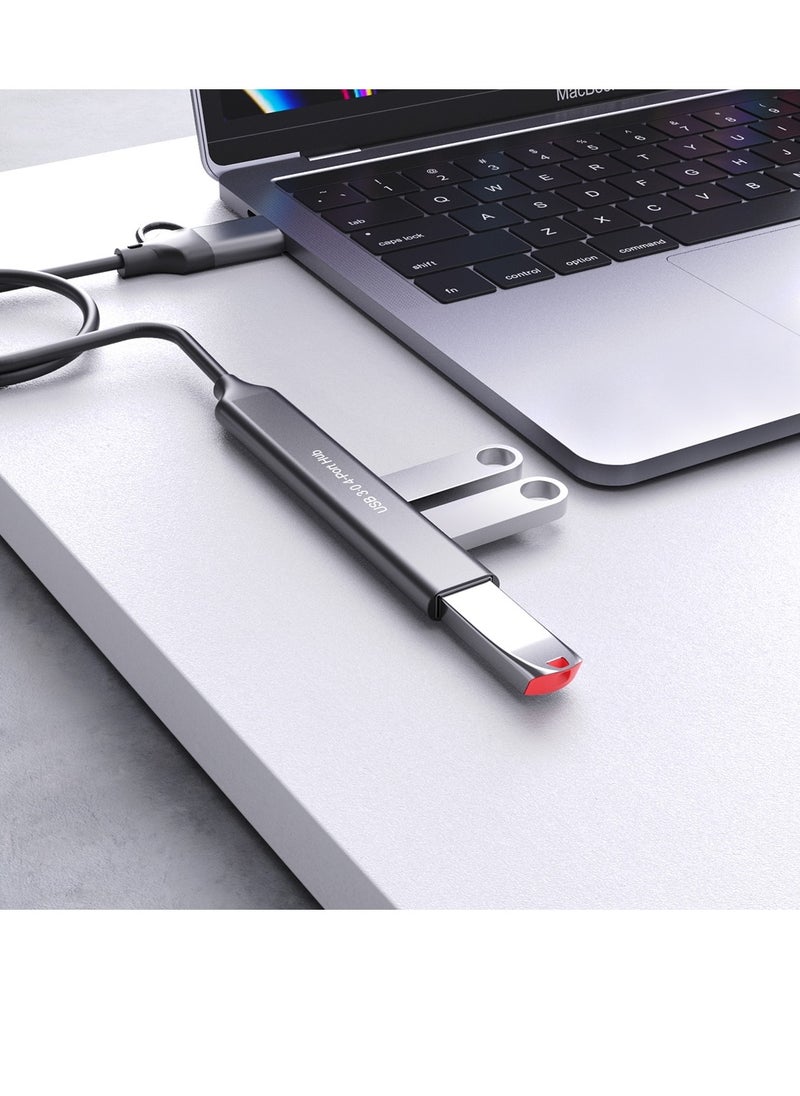 onten - Onten UCA9703S 4 in 2 USB 3.0 + Type-C to 3 Type-C + USB HUB Docking Station Ship - Image 1