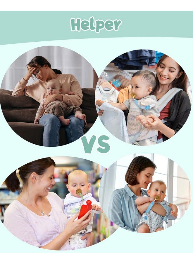 بيبي جول مجموعة من 8 مشابك مصاصة، مشابك حامل مصاصة للأطفال الأولاد والبنات تناسب معظم أنواع المصاصات والملاهي وعضاضات الأطفال والألعاب والهدايا - لون محايد 8Ps43 - Image 3