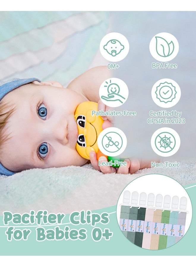 بيبي جول مجموعة من 8 مشابك مصاصة، مشابك حامل مصاصة للأطفال الأولاد والبنات تناسب معظم أنواع المصاصات والملاهي وعضاضات الأطفال والألعاب والهدايا - لون محايد 8Ps43 - Image 2