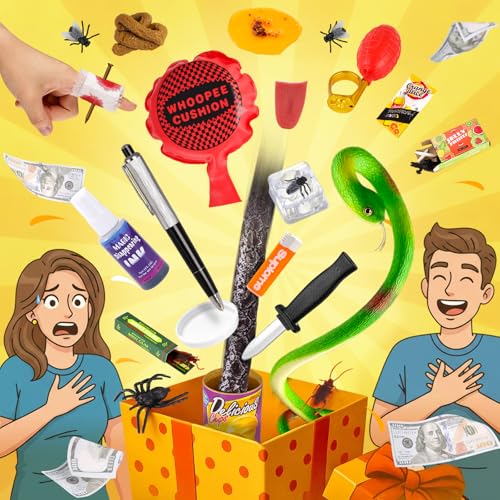 LovesTown Prank Kit 25 PCS Fun Novelty Prank Sets for Kids Adults Classic Gag Gifts Toys Goodie Bag Stuffers for Party Favors April Fools Birthdays Party Props - Image 1