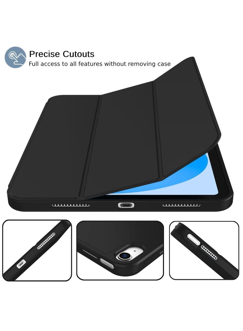 Raxoom New iPad 10.9 Inch Case 2022 (10th Gen) with Pencil Holder - Trifold Stand Smart Case with Soft TPU Back, Auto Wake/Sleep - Black - Image 4