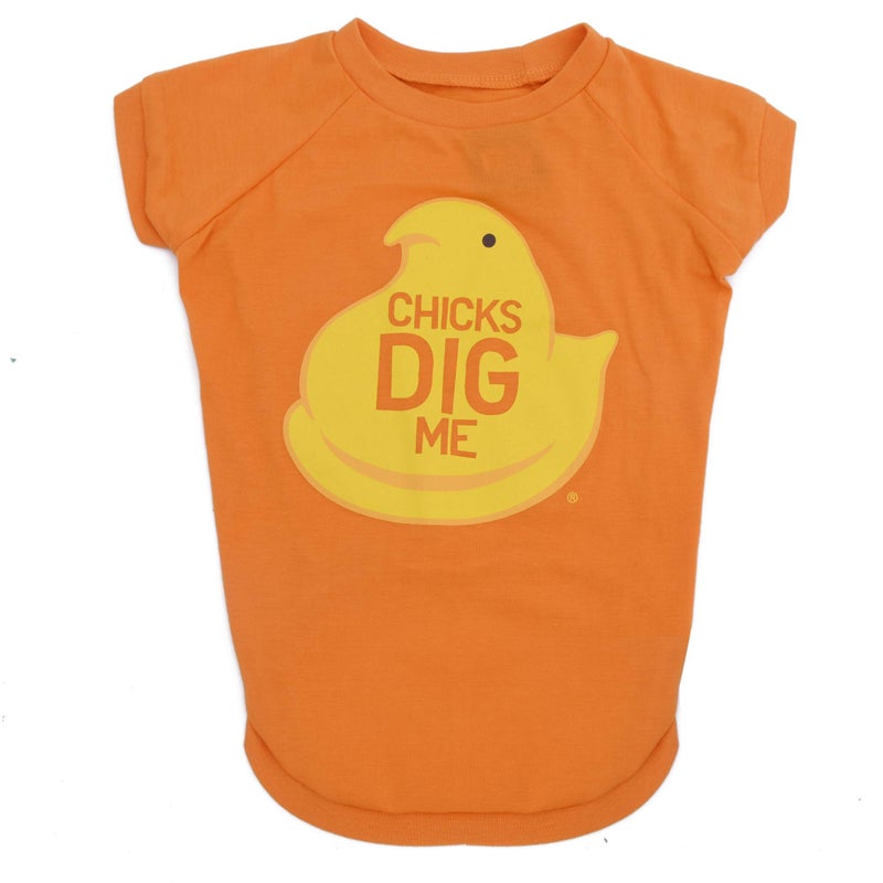 Peeps Medium Dog TShirt Orange Chicks Dig Me Cotton Machine Washable Size M