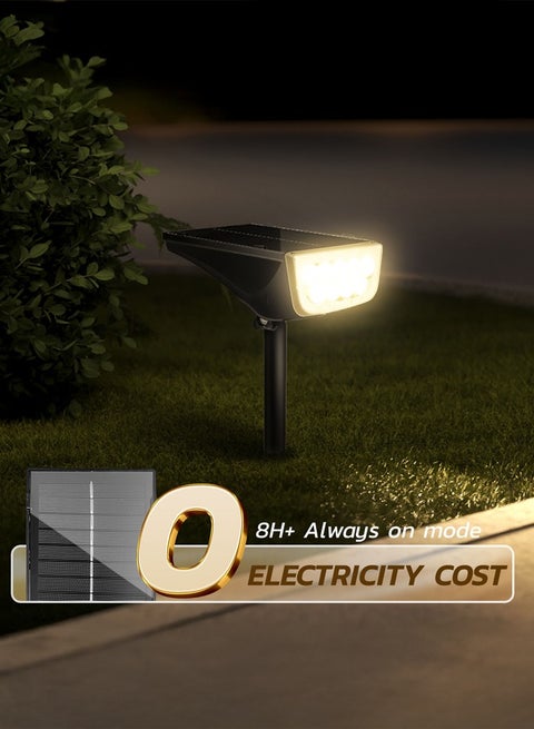 مصباح LED يعمل بالطاقة الشمسية للاستخدام الخارجي - ضوء أبيض دافئ - مقاوم للماء بمعيار IP64