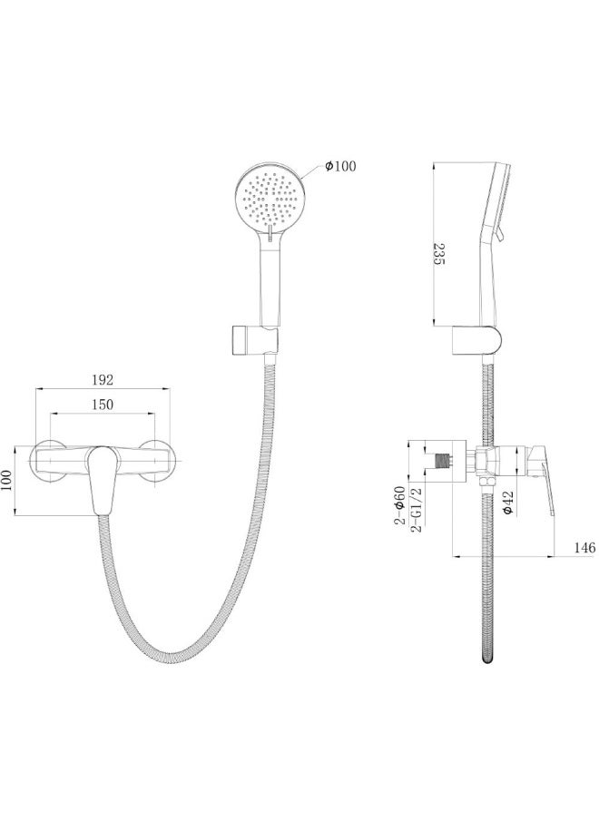 DANUBE HOME Milano Vista Wall Mounted Bath Shower Mixer Withhout Shower Set Chrome - Made In China  - Image 2