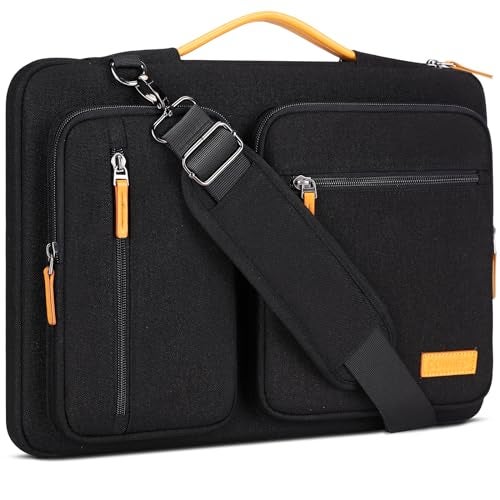 DOMISO 17 inch Laptop Sleeve Protective Case Cover Compatible with 17-17.3 inch HP Dell ASUS Lenovo Chromebook,Waterproof Computer Cases Bag with Shoulder Strap,Black - Image 1