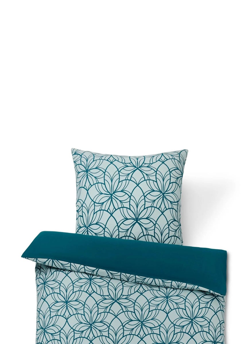 Tchibo Single Graphic Print Flannelette Duvet Cover Set, Multicolor  - Image 2