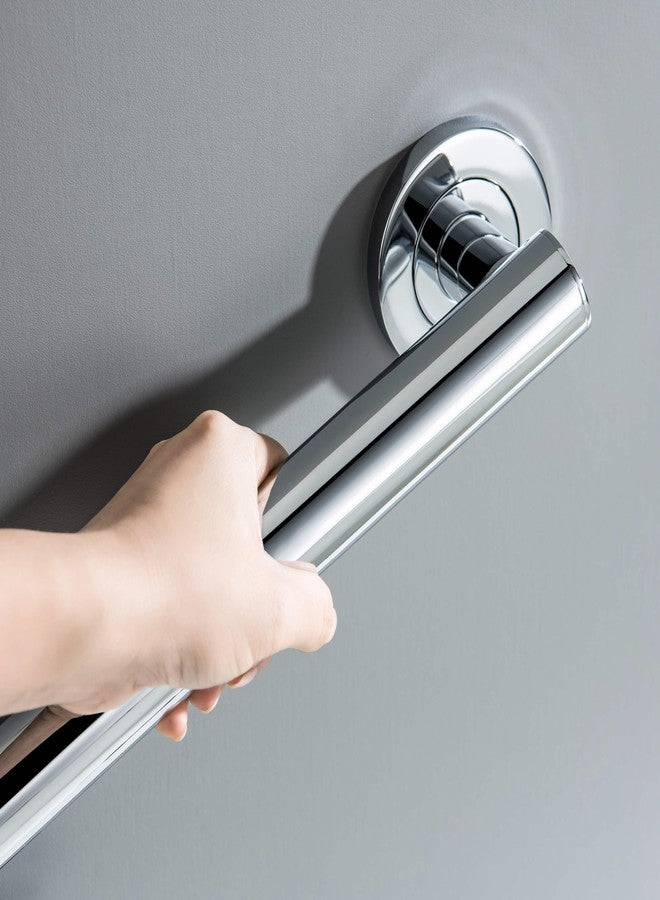 KIBI 18 Inch Stainless Steel Bathroom Safety Grab Bar | Straight Shaped Grab Bar for Bathtubs and Showers, Shower Safety Grab Bars for Seniors, Wall Mounted Anti-Slip Support (Chrome, KGB1118) - Image 5