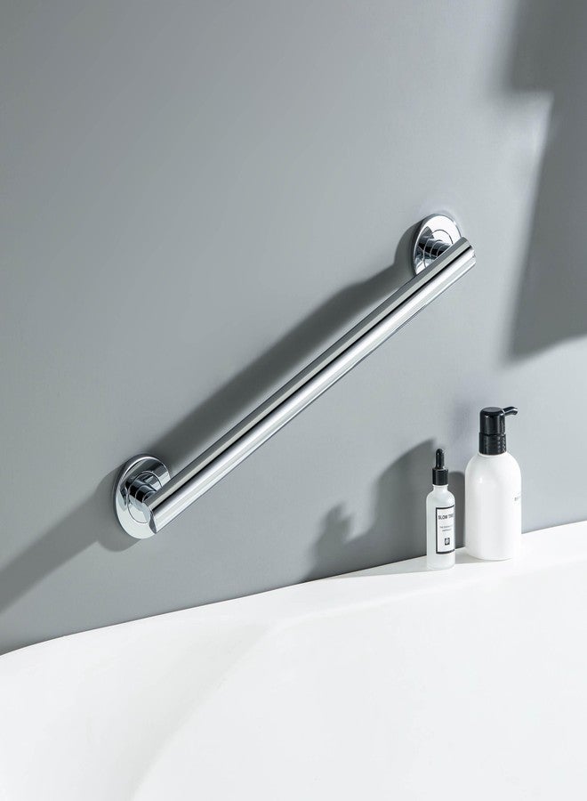 KIBI 18 Inch Stainless Steel Bathroom Safety Grab Bar | Straight Shaped Grab Bar for Bathtubs and Showers, Shower Safety Grab Bars for Seniors, Wall Mounted Anti-Slip Support (Chrome, KGB1118) - Image 3