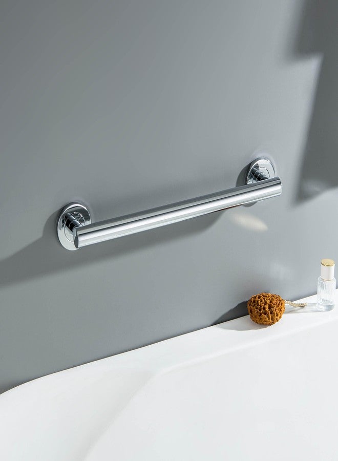 KIBI 18 Inch Stainless Steel Bathroom Safety Grab Bar | Straight Shaped Grab Bar for Bathtubs and Showers, Shower Safety Grab Bars for Seniors, Wall Mounted Anti-Slip Support (Chrome, KGB1118) - Image 2