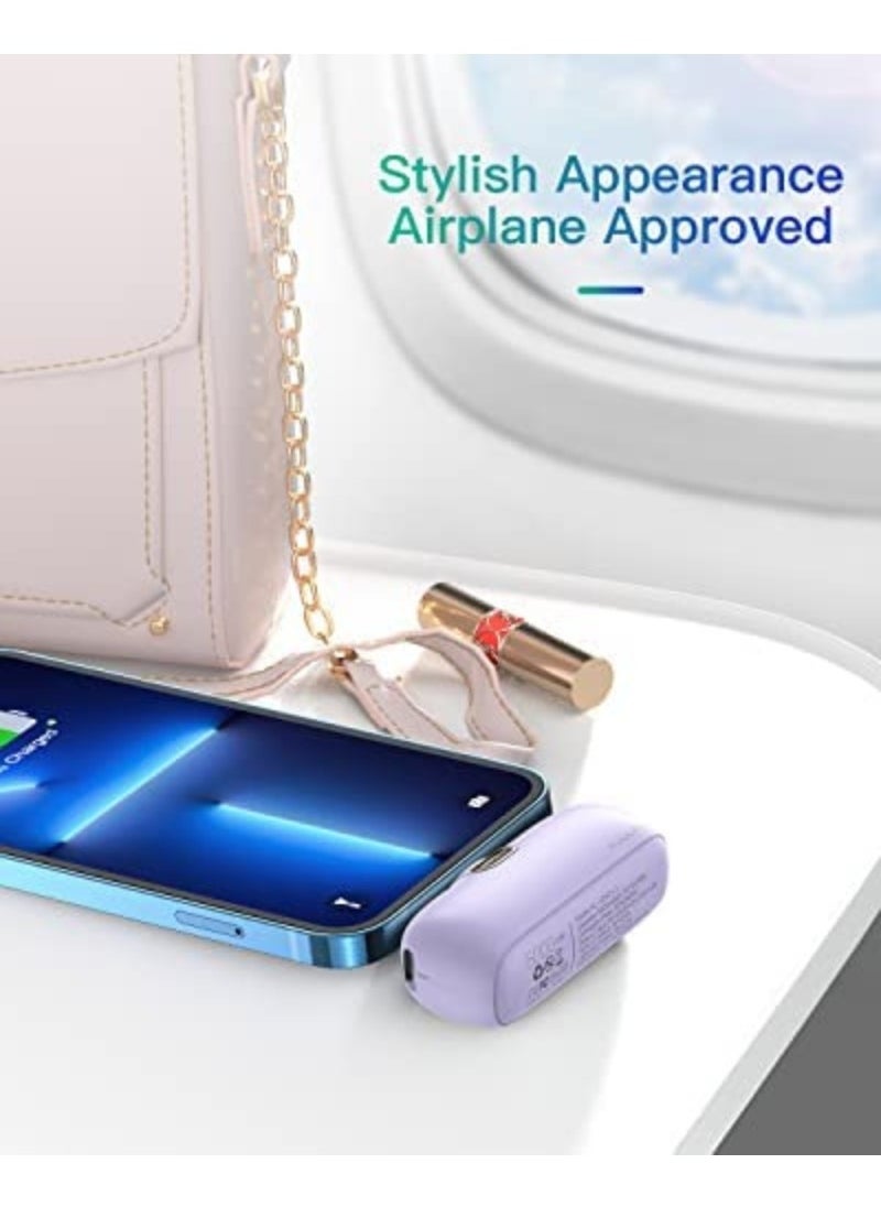KUULAA KUULAA 5000mAh Mini Power Bank, 20W PD Quick Charge Portable Charger Battery Pack, LED Digital Display, Compatible with iPhone 14/14 Pro/14 Pro Max/ iPhone 13/13 Pro/13 Pro Max12/12 Pro/12 Pro Max/11  - Image 4