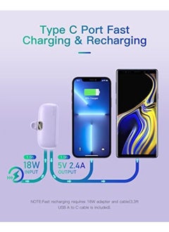 KUULAA KUULAA 5000mAh Mini Power Bank, 20W PD Quick Charge Portable Charger Battery Pack, LED Digital Display, Compatible with iPhone 14/14 Pro/14 Pro Max/ iPhone 13/13 Pro/13 Pro Max12/12 Pro/12 Pro Max/11  - Image 2