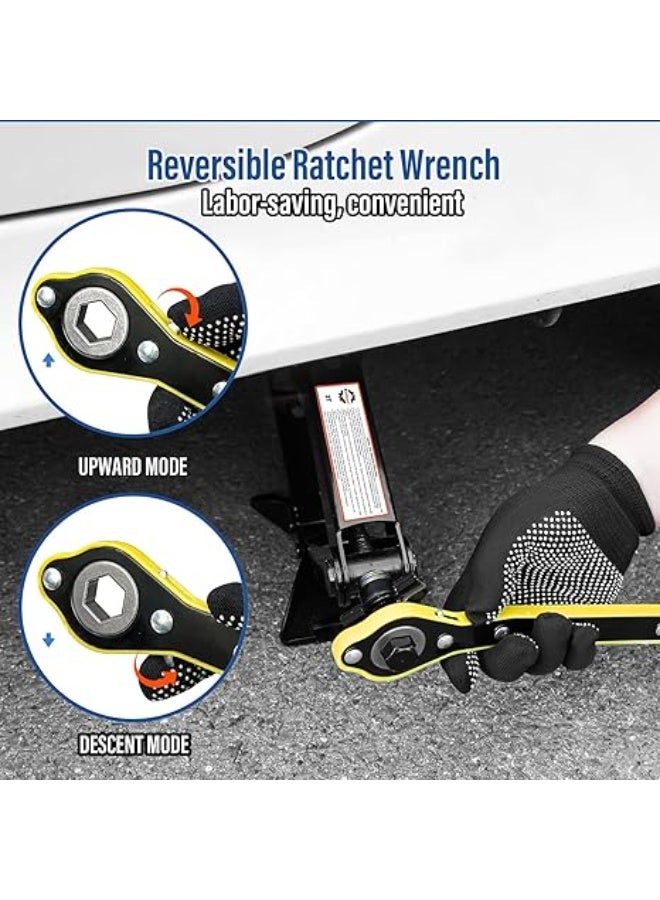 Scissor Jack Kit 2 Ton – Compact Car Lift with Smart Ratchet Wrench for Easy Tire Changing, SUV & MPV Compatible - Image 4