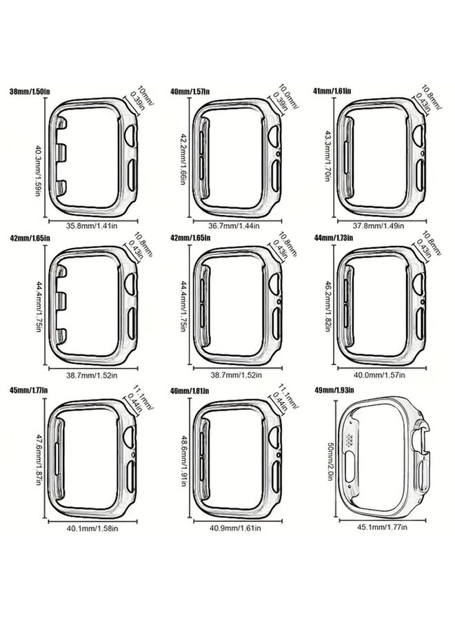 6pcs Transparent Hard PC Watch Protective Case for 44mm Apple Watch Series Ultra 10 9 8 7 6 5 4 SE - Image 2