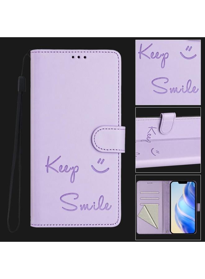 اس-توب جراب هاتف iPhone 15 Plus من الجلد المنقوش بتقنية RFID المبتسمة - Image 2