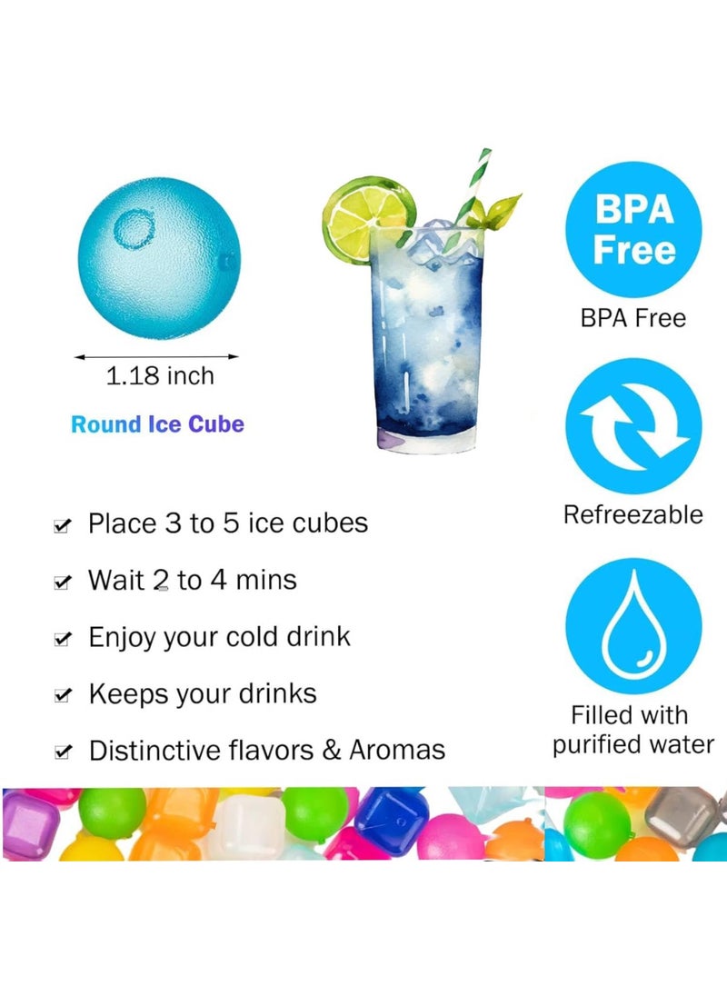 Prostuff.in - Prostuffin Silicone Mould Reusable Ice Cubes Keeps Drinks Cold Without Dilution Reusable Small Ice Ball Mold for Cold Drink Whiskey Bottle Cooling Ice Cube Home Multicolor Pack of 24 Pcs - Image 1