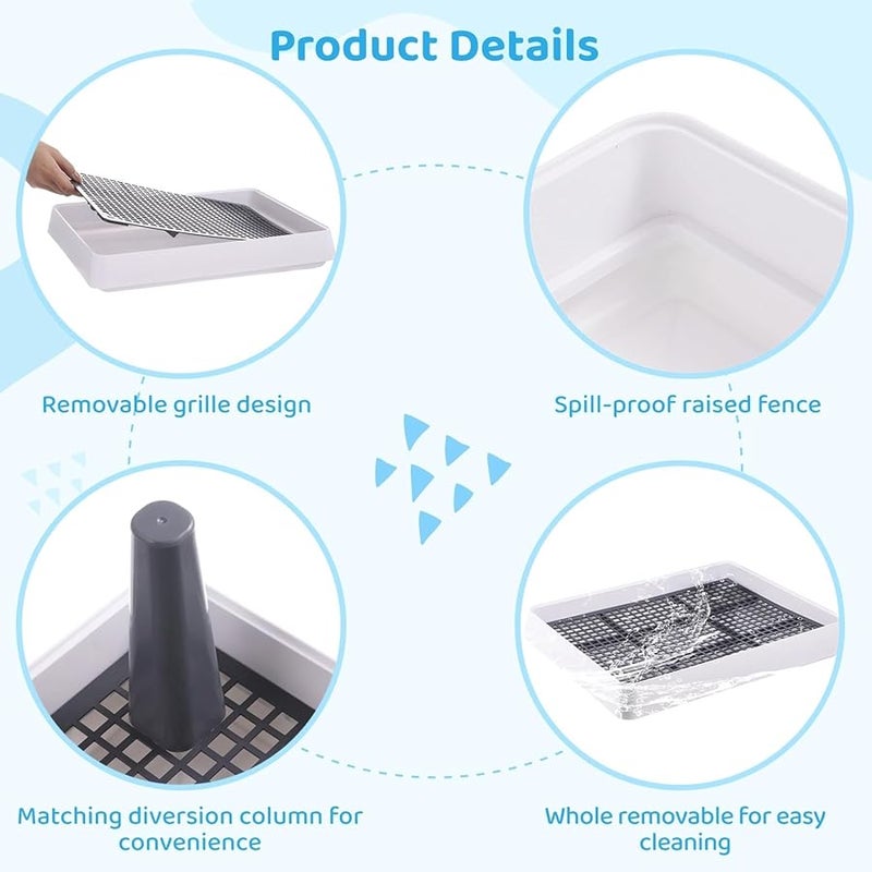 2 قطعة صينية فضلات الأرنب بشبكة قابلة للإزالة ومجموعة مكنسة للحيوانات الأليفة الصغيرة - Image 3