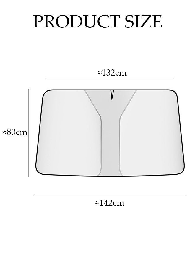 DUNISO Foldable Car Windshield Sunshade Umbrella Protect Car from UV Rays and Heat Keeps Cars Cool Sunshade Cover for Car Front Window - Image 2
