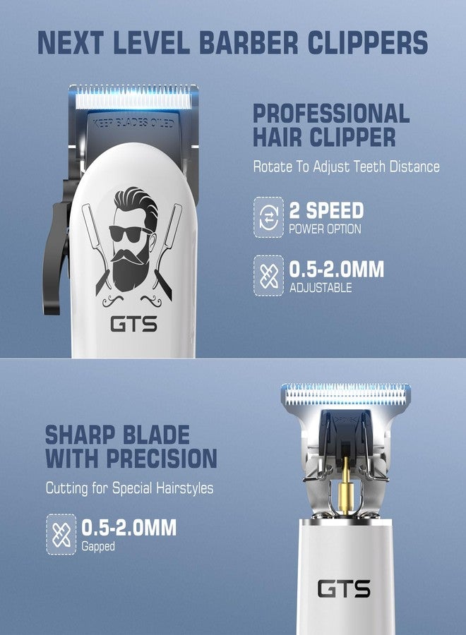 GTS PRO GTSPro Hair Clippers for Men, Clippers and Trimmers Set, Barber Clippers, Electric Hair Trimmer with Box, Gifts for Men White - Image 2