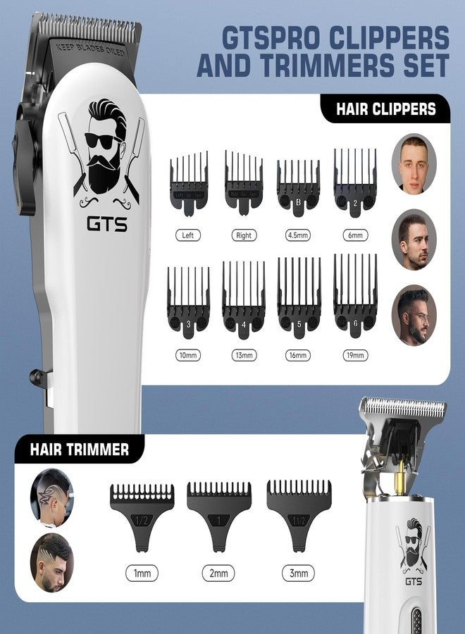 GTS PRO GTSPro Hair Clippers for Men, Clippers and Trimmers Set, Barber Clippers, Electric Hair Trimmer with Box, Gifts for Men White - Image 4