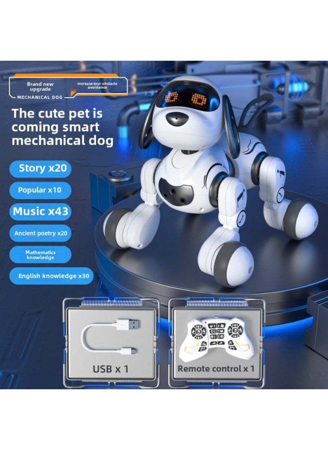 Yingjia 18011 Dicarter Robot Dog Electric Intelligent Pet Dog Dialogue Remote Control Boys And Girls Early Education Toys-Color:Black -smart Voice Directive  - Image 1