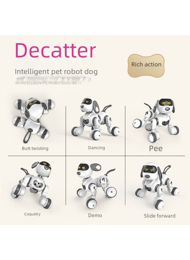 Yingjia 18011 Dicarter Robot Dog Electric Intelligent Pet Dog Dialogue Remote Control Boys And Girls Early Education Toys-Color:Black -smart Voice Directive  - Image 5