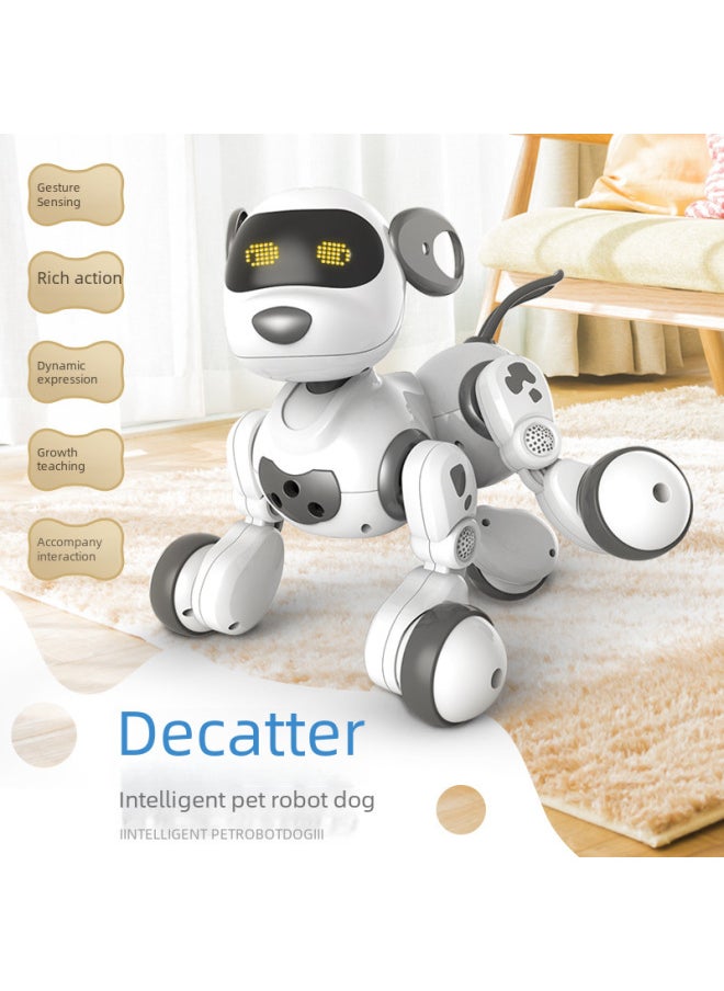 Yingjia 18011 Dicarter Robot Dog Electric Intelligent Pet Dog Dialogue Remote Control Boys And Girls Early Education Toys-Color:Black -smart Voice Directive  - Image 4
