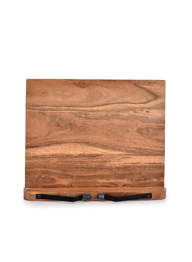 NIRMAN Acacia Wood Book Stand Adjustable Angle Reading Book Holder for Textbook, Receipe, Music Books, Tablet for Home Office Kitchen Lightweight Bookstand (11" x 9" x 1.5") - Image 2