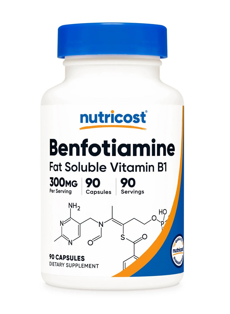Nutricost Benfotiamine, 300 mg, 90 Capsules - Image 1