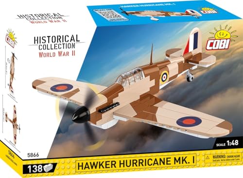 COBI Historical Collection WWII Hawker Hurricane Mk I Plane Building Set 138 Pieces - Image 5