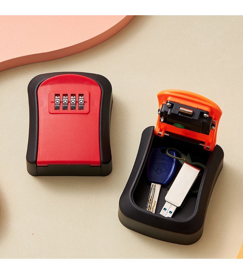 Orange Password Key Box Durable Waterproof Lock Storage with Resettable Code Portable Pin Shaft for Door Keys Home Hardware Accessories - Image 2