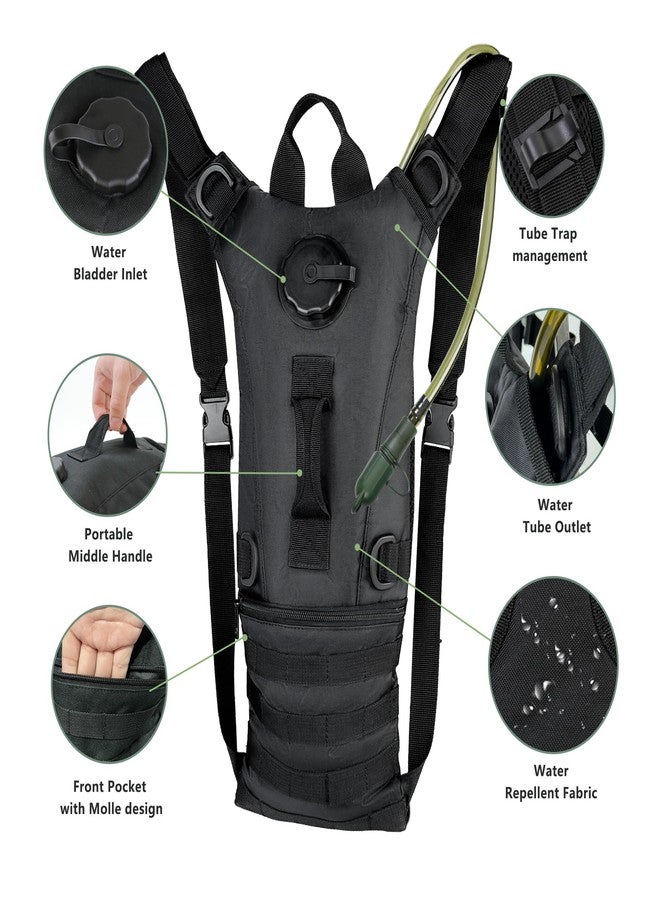 Zavothy Tactical Molle Hydration Backpack with 3L Water Bladder Water Backpack Hydration Pack for Cycling Running Biking Hiking Backpack Black - Image 5