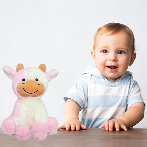 BSVOME 9 inches Cow Stuffed Animal Soft Plush Cute Cow Doll for Boys Girls (Pink Cow) - Image 3