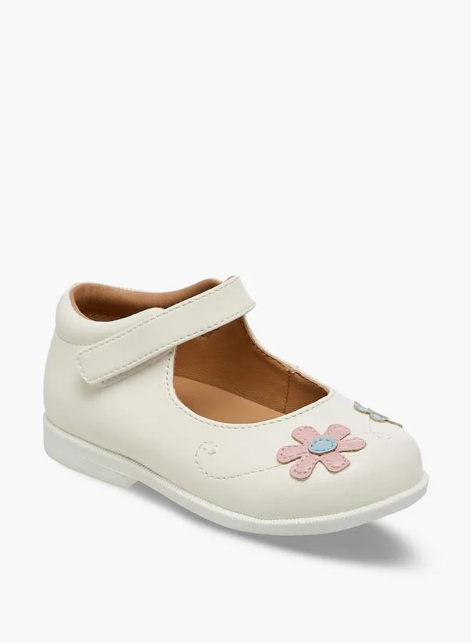 Barefeet Girls Floral Embroidered Mary Jane Shoes