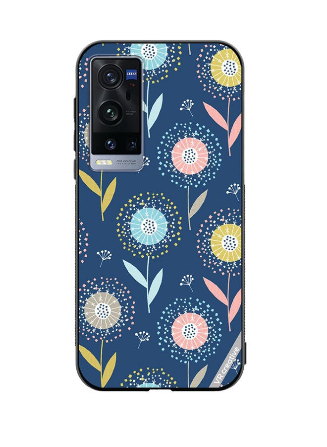 VR CREATIVE Protective Case Cover For Vivo X60 Pro Plus Flower Design Multicolour - Image 1