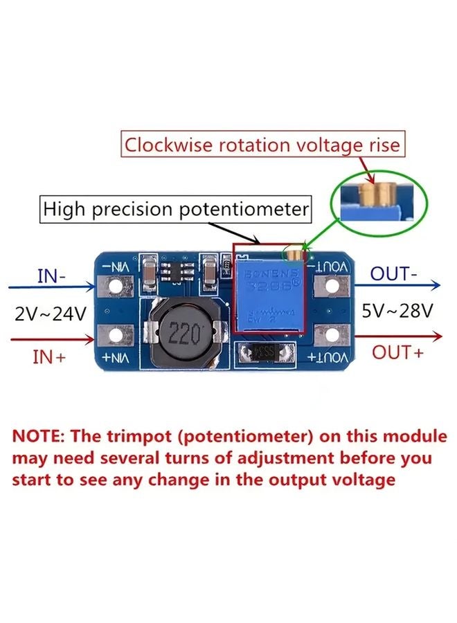 10pcs MT3608 DC DC Boost Converter Module Type C 2V 24V To 5V 28V 2A High Efficiency - Image 5