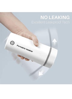 ET-LIFE Portable Electric Kettle, Stainless Steel Liner Travel Electric Cup Home Mini Heating Teapot Fast Cooking Single Cup Water Heater 350ml Hot Water Bottle (White)  - Image 4