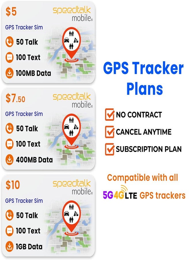 مجموعة شريحة SIM لتتبع الأجهزة من SpeedTalk Mobile بسعر 10 دولارات، بيانات غير محدودة لأجهزة التتبع عبر شبكة الجيل الرابع GPS، أجهزة تحديد المواقع للحيوانات الأليفة وكبار السن والأطفال والسيارات | شريحة SIM 3 في 1 قياسية، مايكرو، نانو | خطة خدمة لمدة 30 يومًا بدون عقد، تغطية في الولايات المتحدة - Image 4