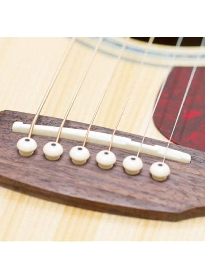 Beauenty 6 Strings Guitar Bone Bridge Saddle and Nut Made of Real Bone 2 Pcs Saddle Nut Bridge Bone Slotted Durable(For Acoustic) - Image 4