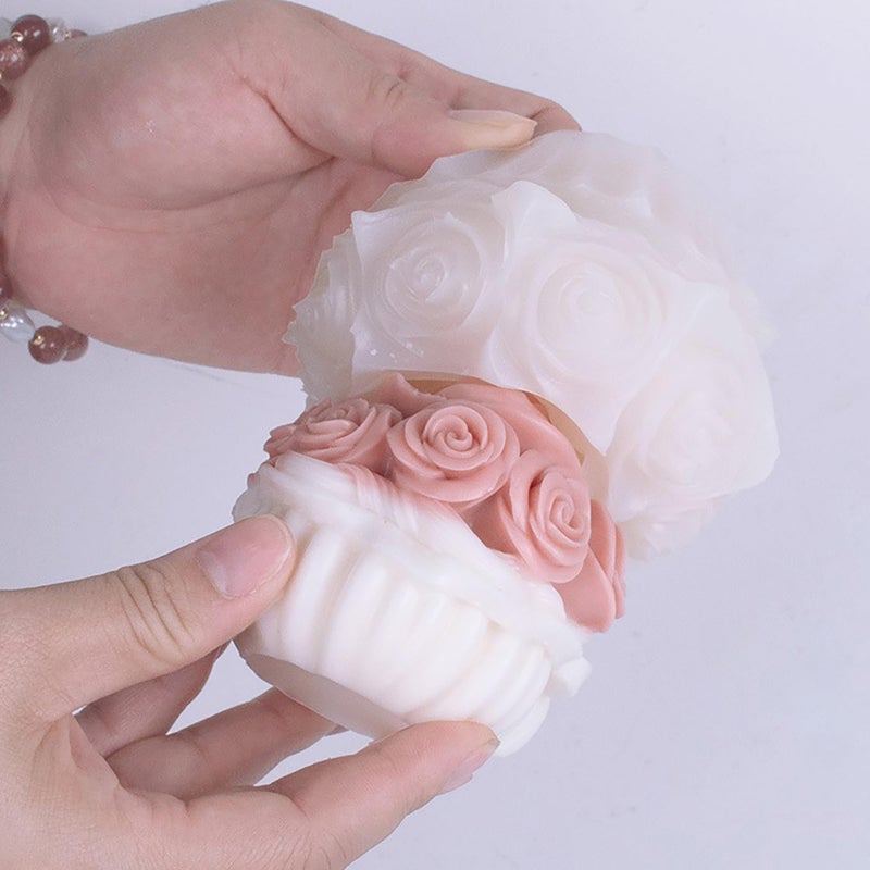 EVERELAM Rose Flower Succulent Bud Cylinder Silicone Wave Spiral Candle Mold - Silicone Resin Casting Molds for Candle & Resin & Soap Craft Supplies - Image 3