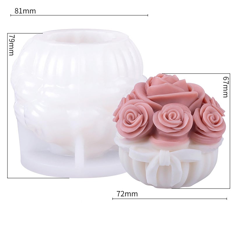 EVERELAM Rose Flower Succulent Bud Cylinder Silicone Wave Spiral Candle Mold - Silicone Resin Casting Molds for Candle & Resin & Soap Craft Supplies - Image 2