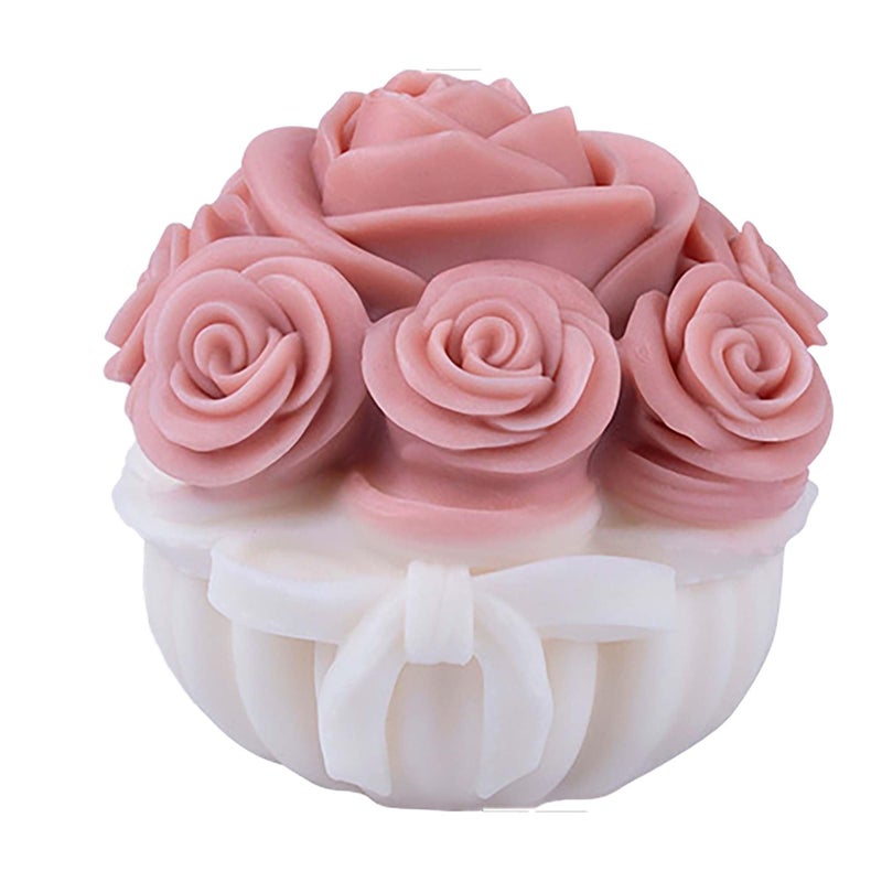 EVERELAM Rose Flower Succulent Bud Cylinder Silicone Wave Spiral Candle Mold - Silicone Resin Casting Molds for Candle & Resin & Soap Craft Supplies - Image 1