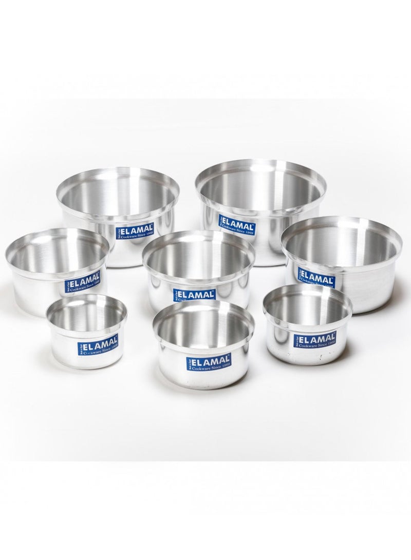 الأمل طقم قدور ألمنيوم من الأمل مكون من 8 قدور صناعة مصرية مقاس 16/18/20/22/24/26/28/30 سم - Image 4