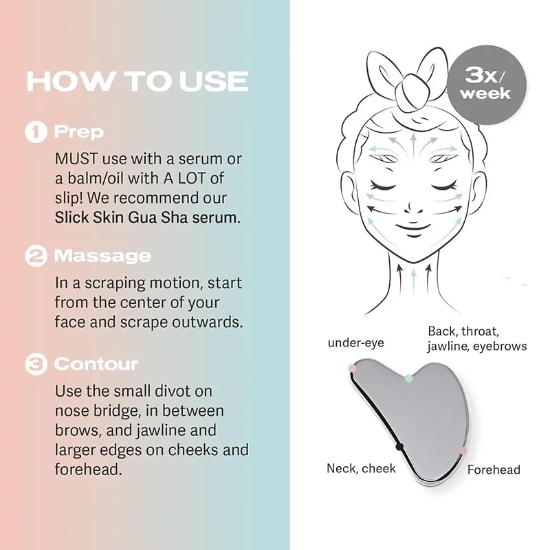 Flavoma Stainless Steel Gua Sha Tool For Face || Face Massage and Skincare || Tighten Skin Care Tools || Gua Sha Scraper for Wrinkles Dark Spots || Massage Tool For Body Eyes Neck - Image 5
