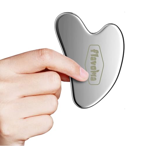 Flavoma Stainless Steel Gua Sha Tool For Face || Face Massage and Skincare || Tighten Skin Care Tools || Gua Sha Scraper for Wrinkles Dark Spots || Massage Tool For Body Eyes Neck - Image 2