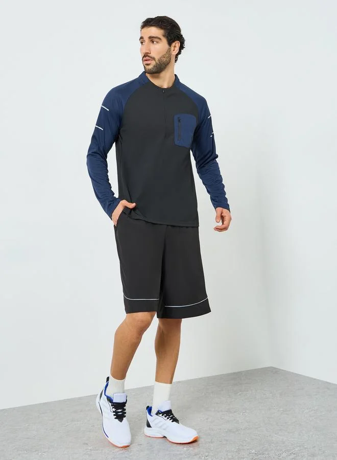 ستايلي اكتيف بلوزة تدريب بأكمام راجلان متباينة