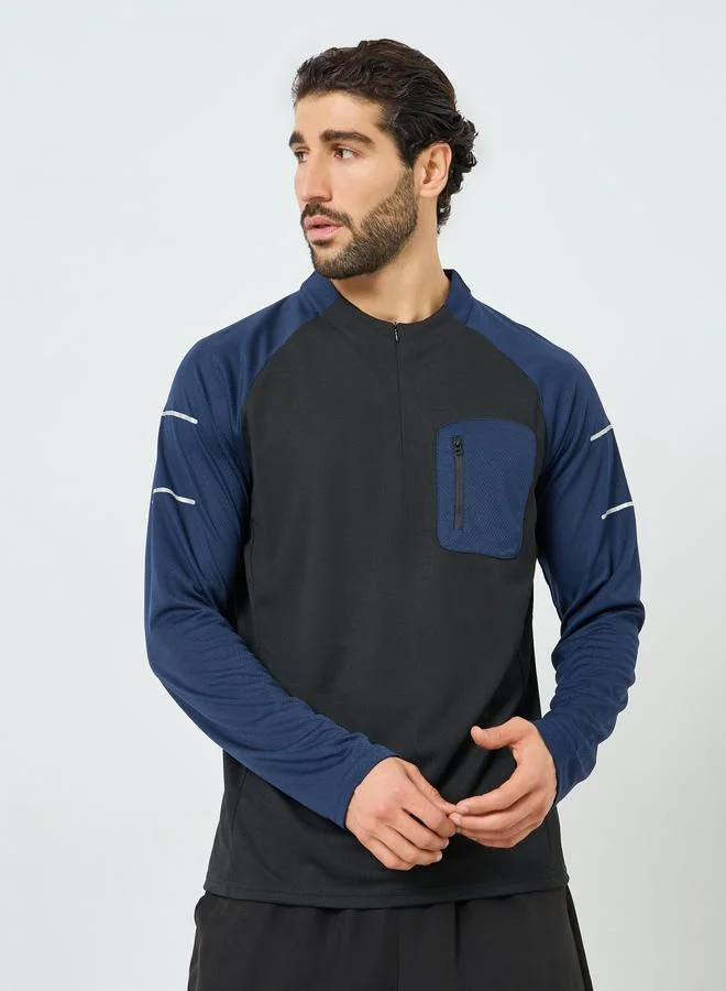 ستايلي اكتيف بلوزة تدريب بأكمام راجلان متباينة