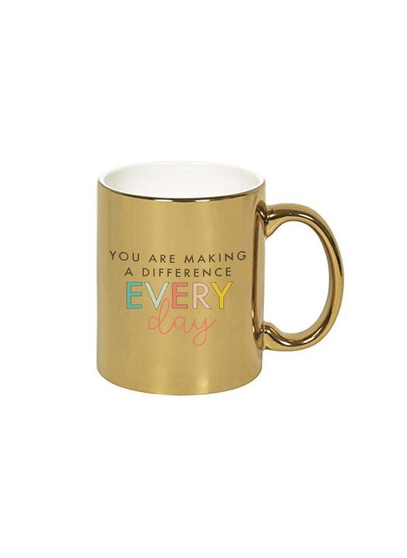 NorthLand - Northland The Best Teacher around the World Gift Hamper for Teachers Day Gift Combo Teachers Day Gift For Sir ( Artificial Desk Flower, Gold Coffee Mug, Pen, Spiral Diary and a Greeting Card ) - Image 1