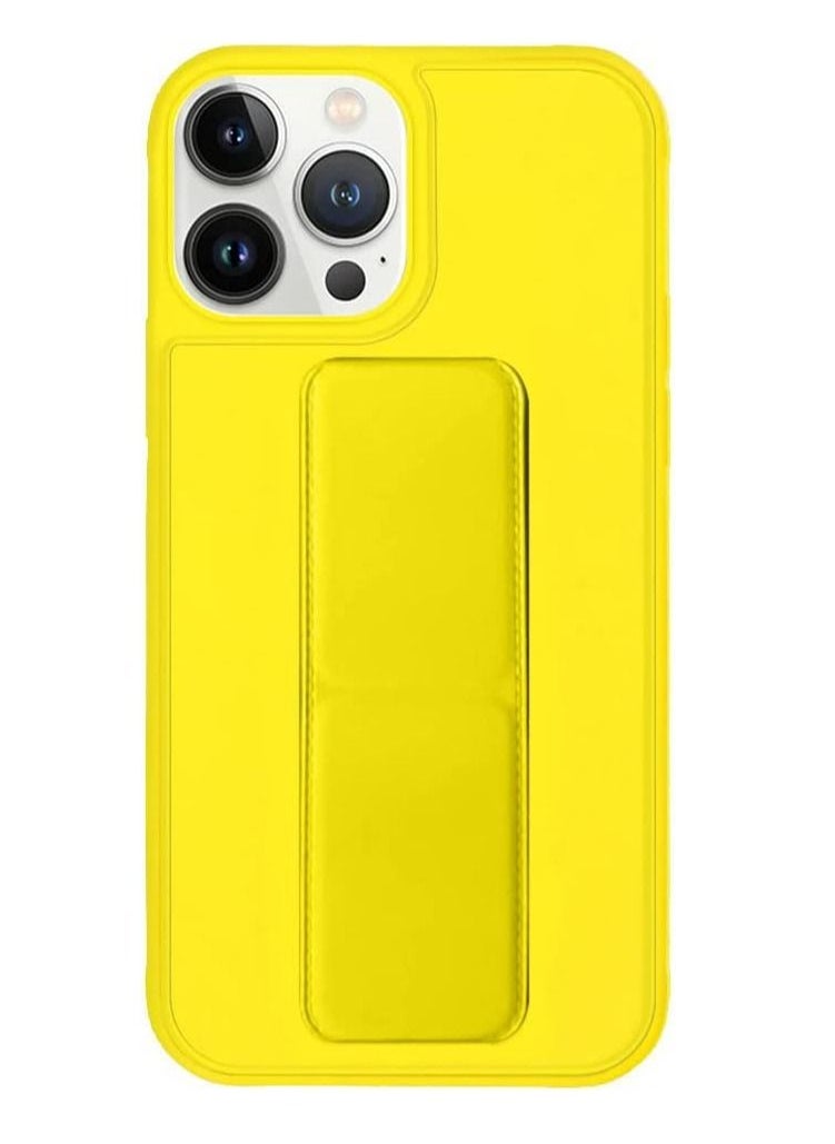 VITION Case Cover For iPhone 13 Pro Max, Finger Grip  Phone holder Case Car Magnetic Multi-function 3 in 1 Shockproof Back Cover Protective Case (iPhone 13 Pro Max Yellow)  - Image 2